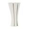 White Ceramic Abstract Ribbed Dimensional Folded Vase with Curvy Rim